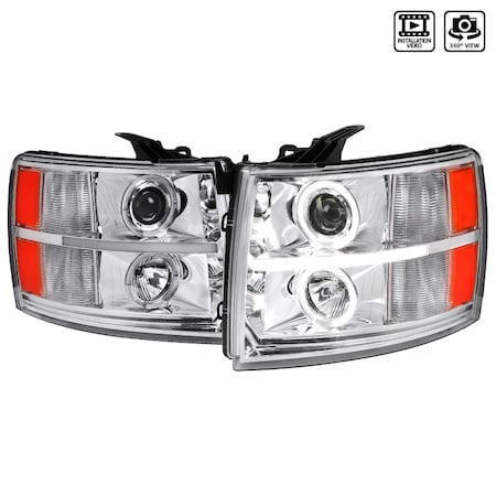 Spec-D Tuning 07-13 Chevy Silverado LED Bar Prjctr Hdlghts- Chrm, 2LHP-SIV07-V2-RS 2LHP-SIV07-V2-RS